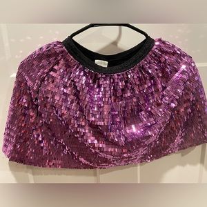 Zara - girls, size 9, purple sequins skirt.
